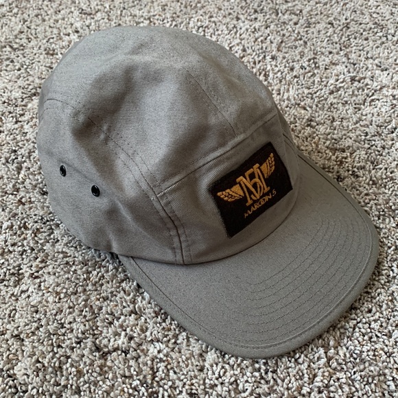 Maroon 5 5-Panel Adjustable Hat, Adjustable Buckle, Gold Wing Crest - Picture 2 of 10